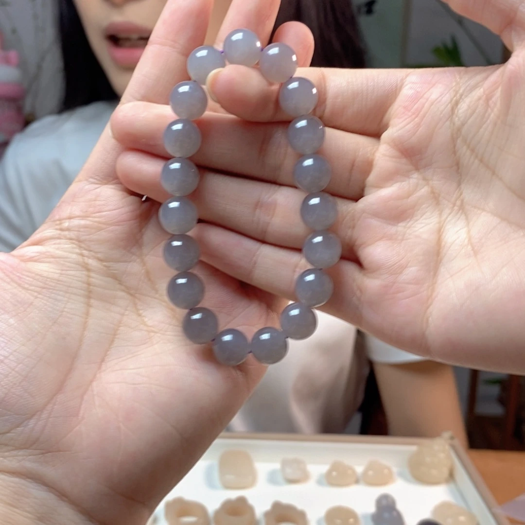 手链未镶嵌和田玉烟紫