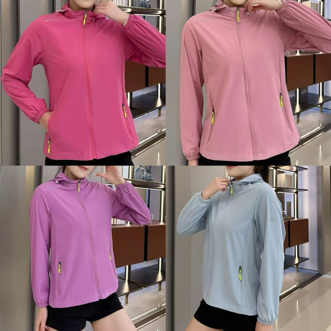 高品质透气女薄款防晒速干皮肤衣夏季短外套女士弹力户外运动上衣