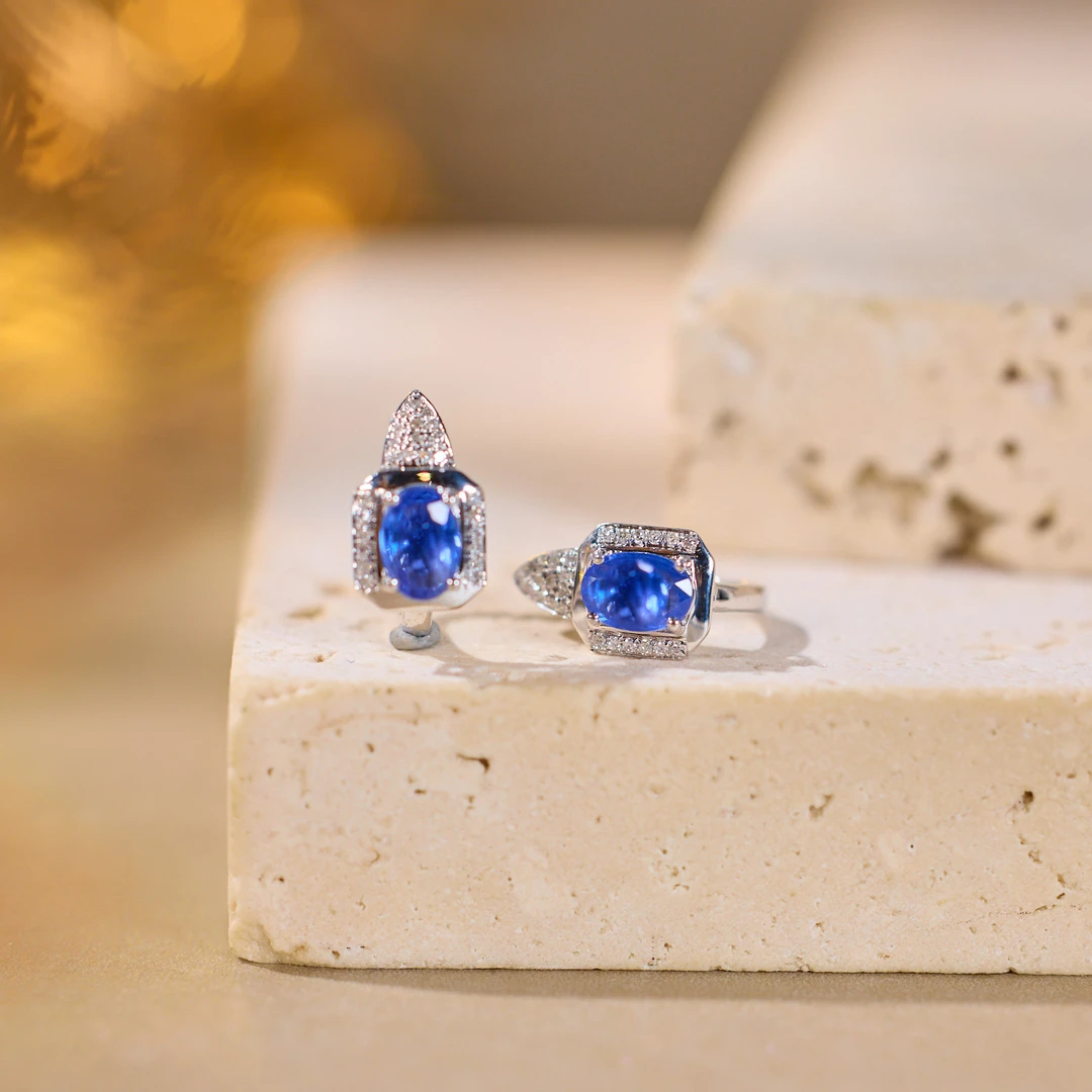 【歪歪】蓝宝耳扣*18K金镶嵌（多样性发一）XB-S8193