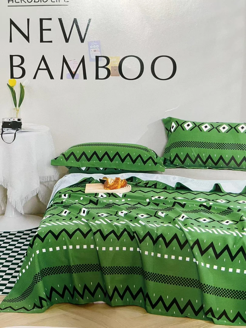 全棉鱼骨棉小青竹双人凉席245*250微瑕～赛亚V310