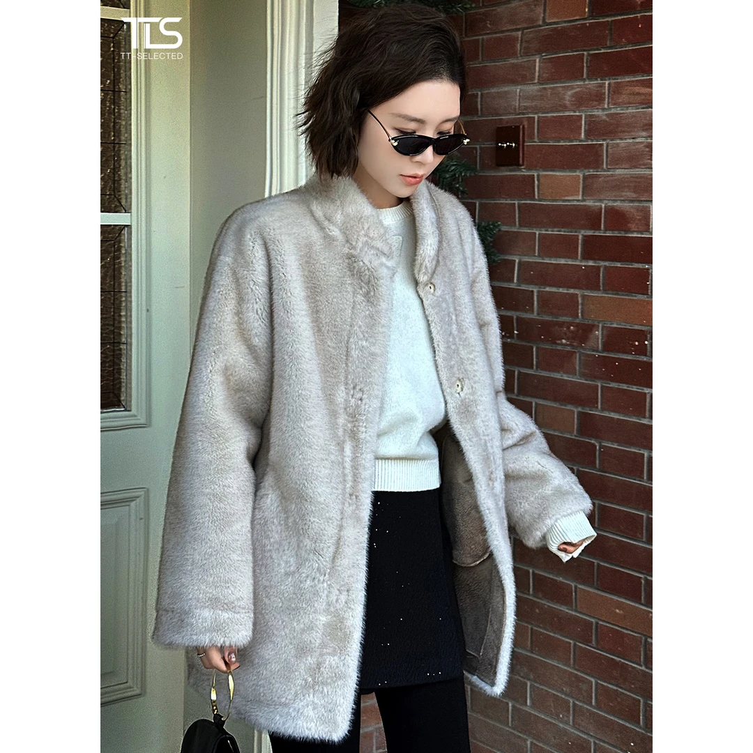 TT【珍珠】秋冬高定环保草绒感保暖气质百搭毛呢外套WT5103