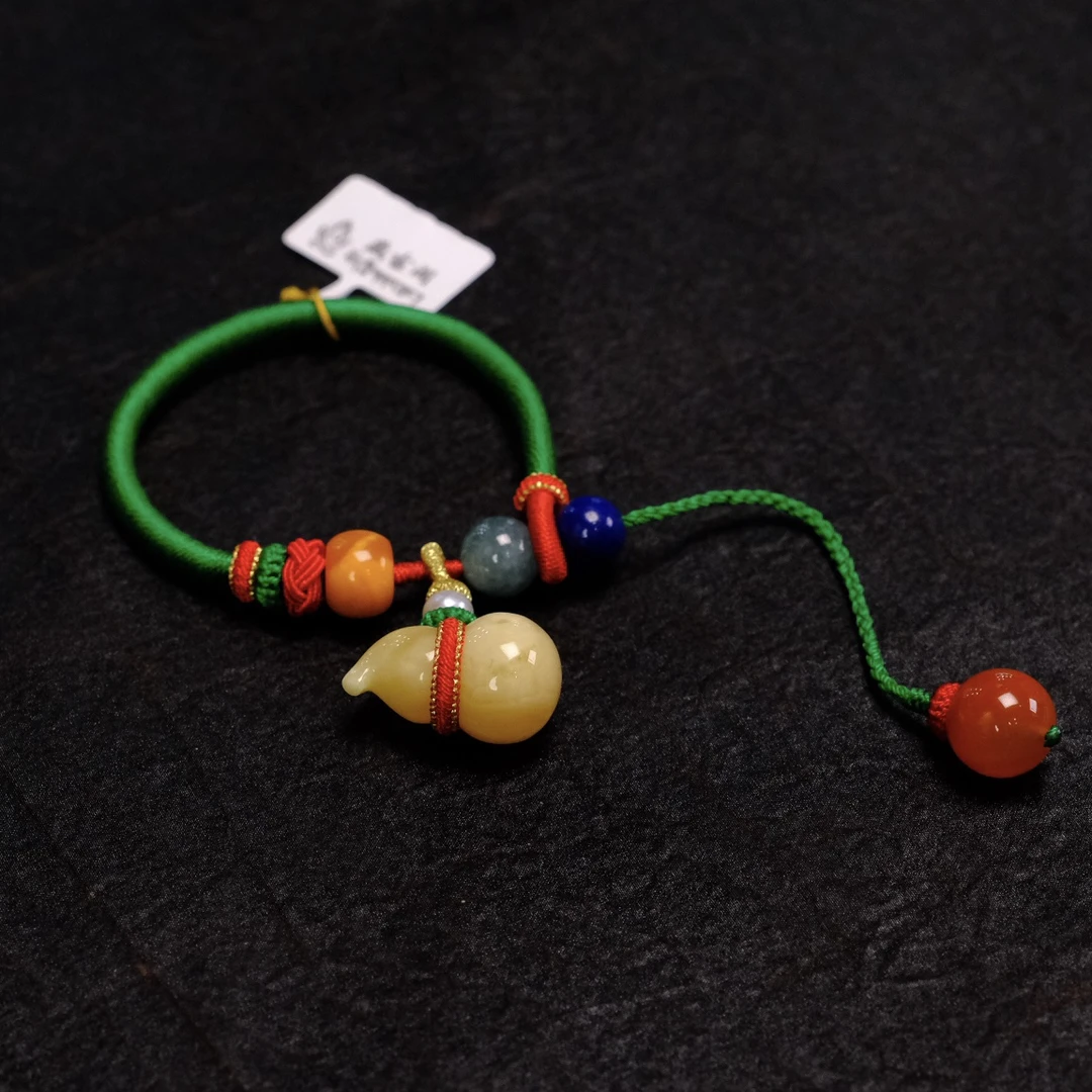 天然蜜蜡葫芦手工编织手绳可调长短