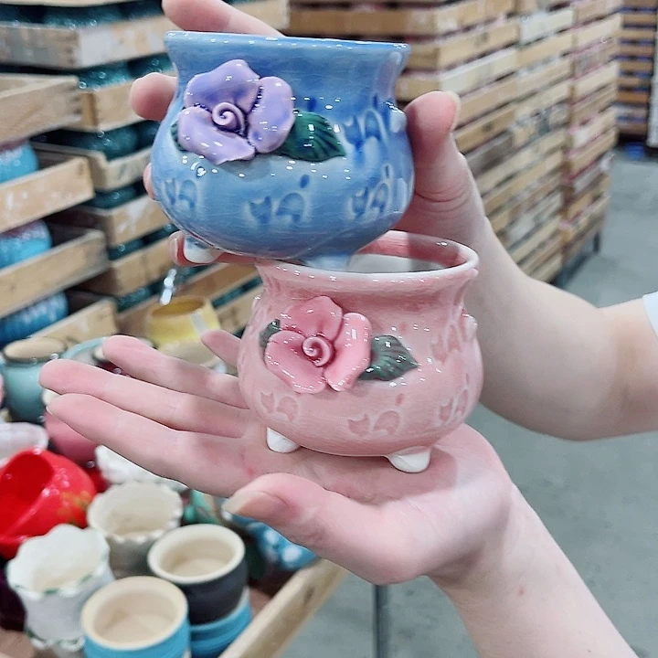 有孔，凑10元包邮陶瓷花盆发货！