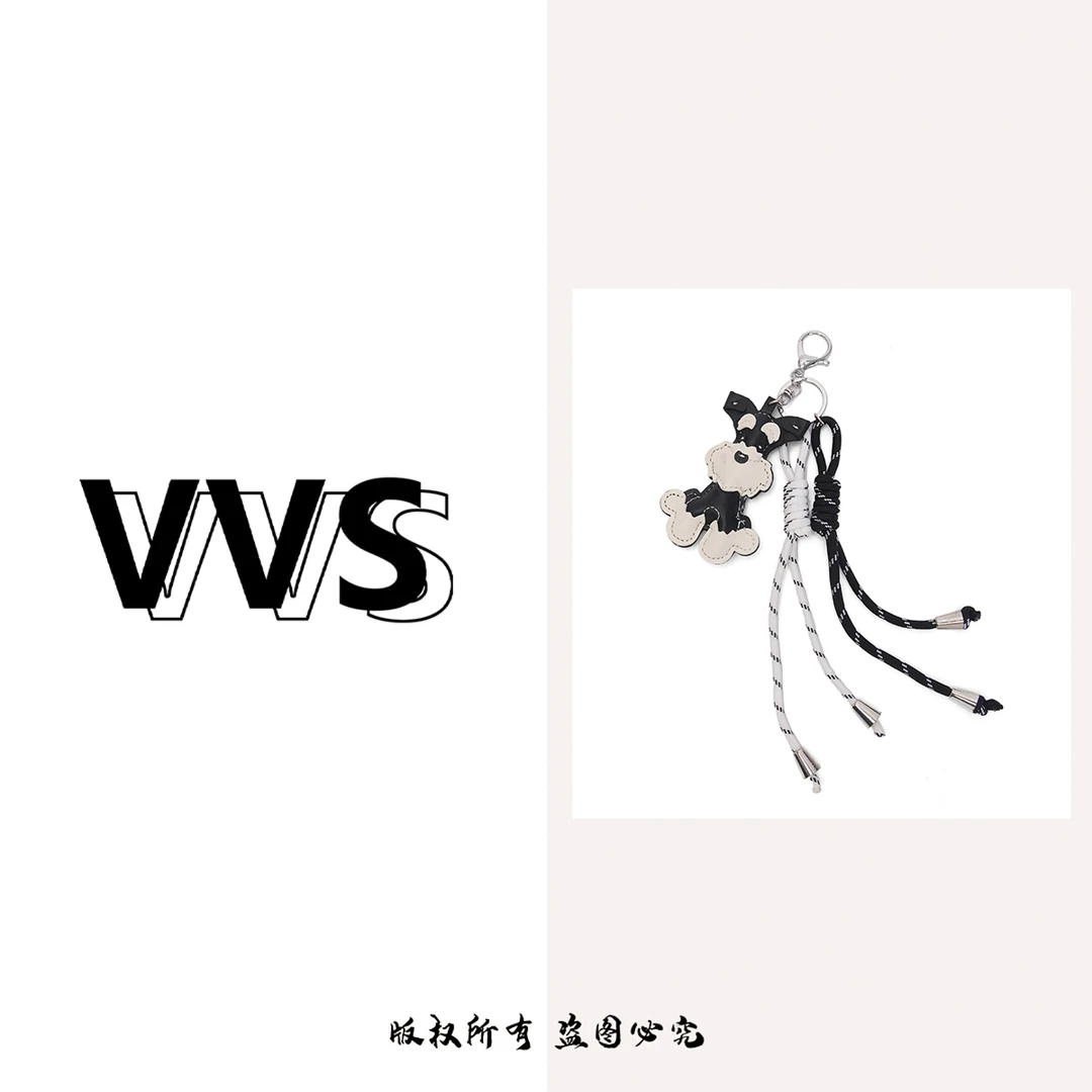 【V.V高定】原创小众ins黑白配编绳挂扣时尚狗狗吊坠