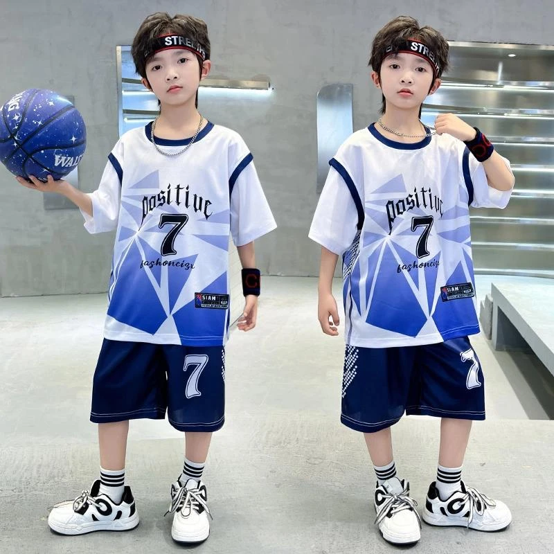 男童篮球服套装2025夏季薄款儿童运动速干训练球衣两件套短袖透气