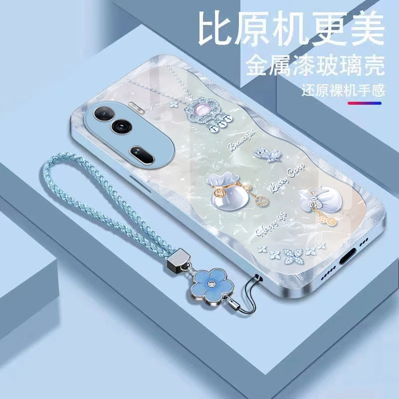 好运福袋OPPOReno11Pro手机壳PJJ110轻奢金属漆全包防摔新款