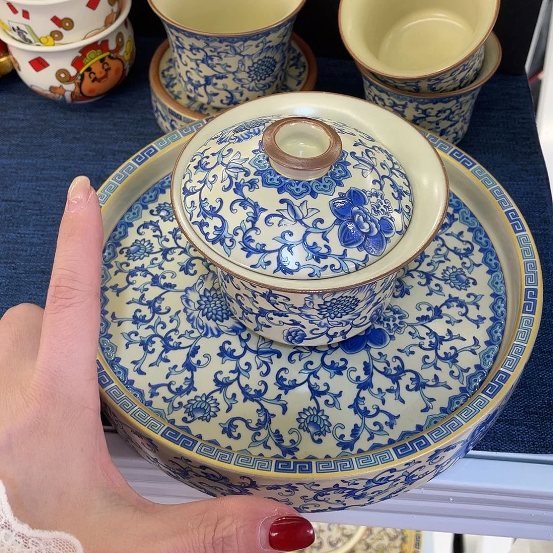 陶景德陶瓷盖碗茶具