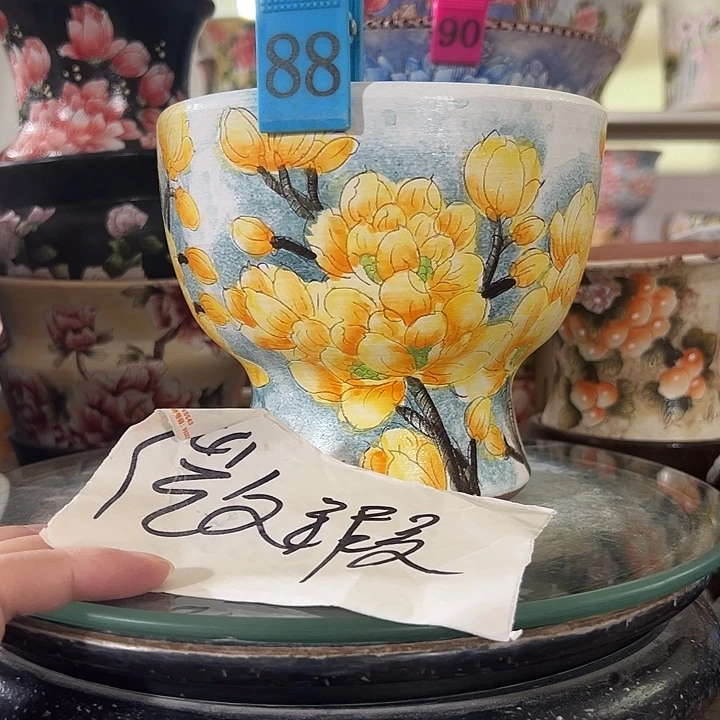 景德镇手绘花盆 满38包邮