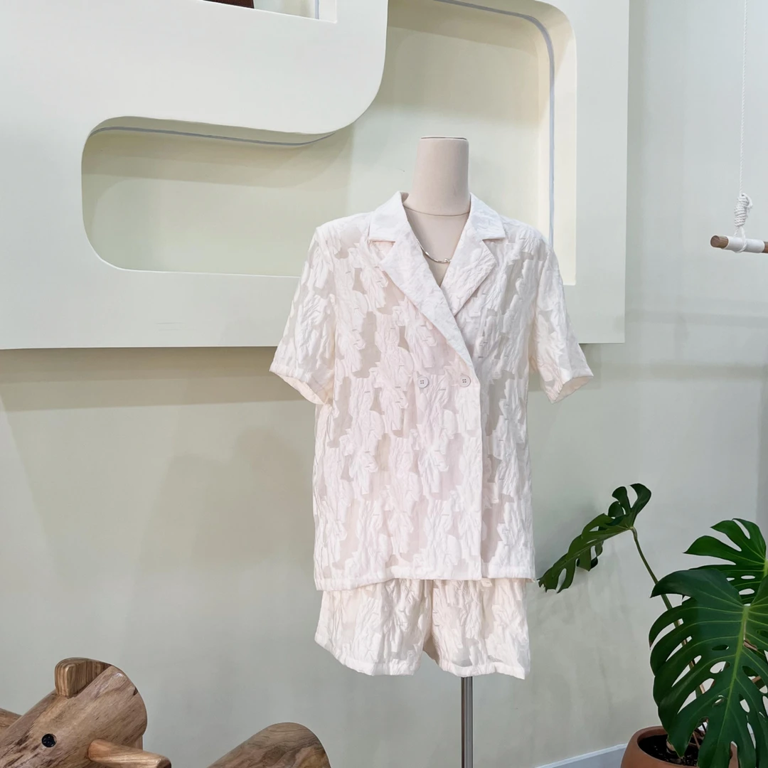 时尚家居服薄款蕾丝夏季休闲休闲风时尚套装683