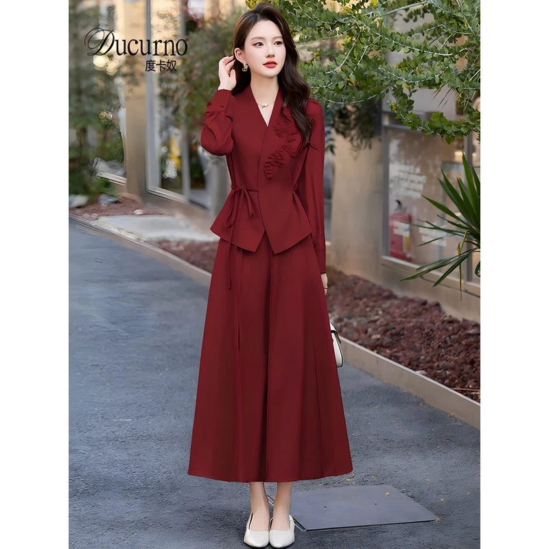 2025秋季新款小个子连衣裙套装女裙子气质收腰短外套半身裙两件套