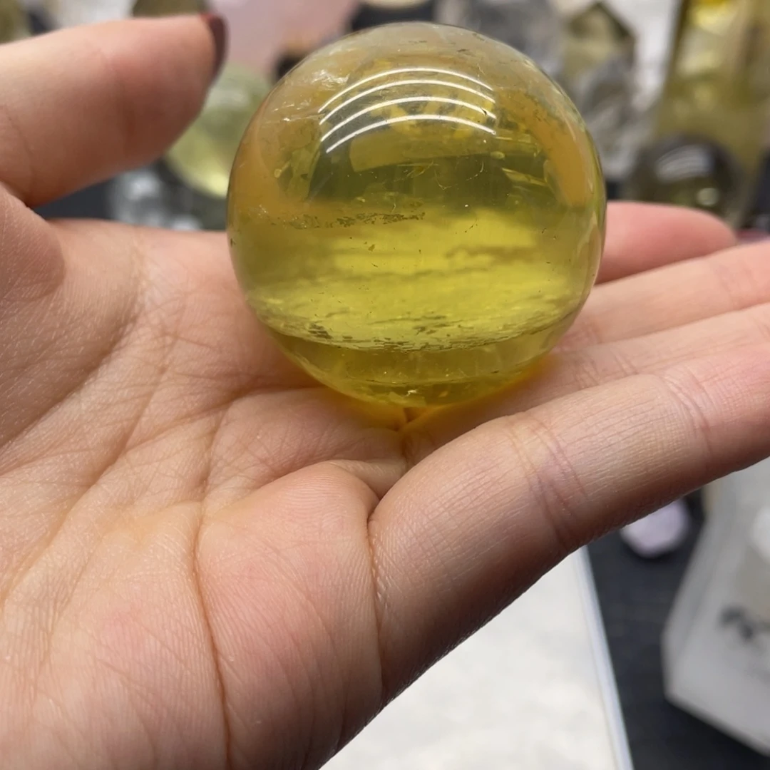 水晶69未镶嵌蓝**梦黄水晶球