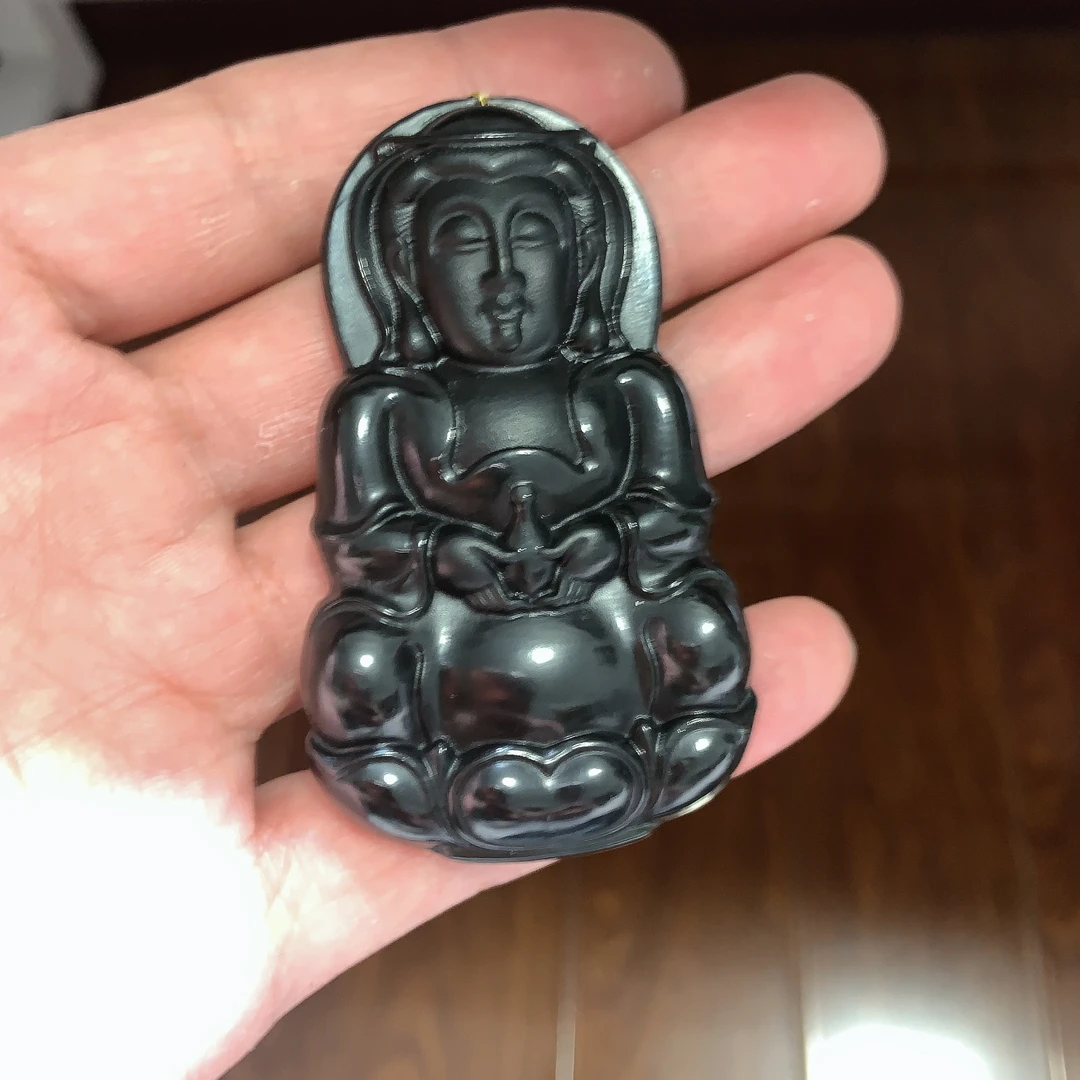 天然缅料a货 正装观音挂件738