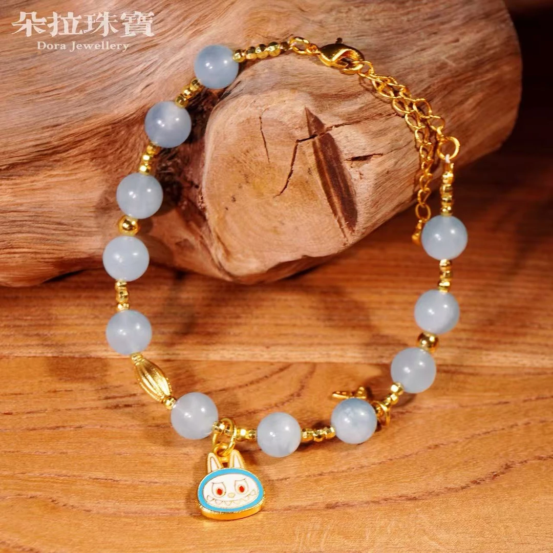 朵拉珠宝 3180 海蓝宝拉布布手链 多样性发其一