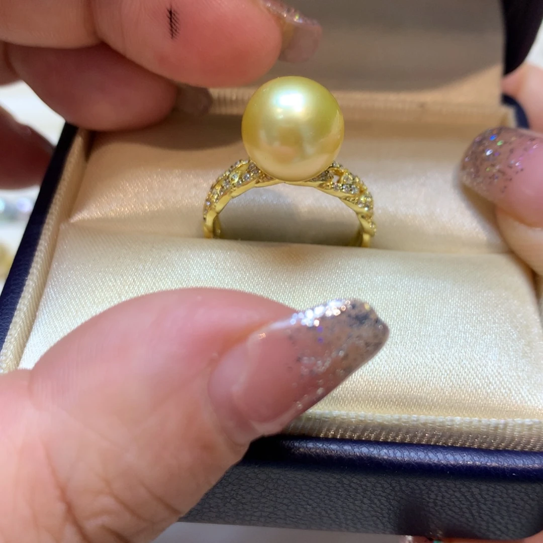 海水珍珠戒指银S925镶嵌