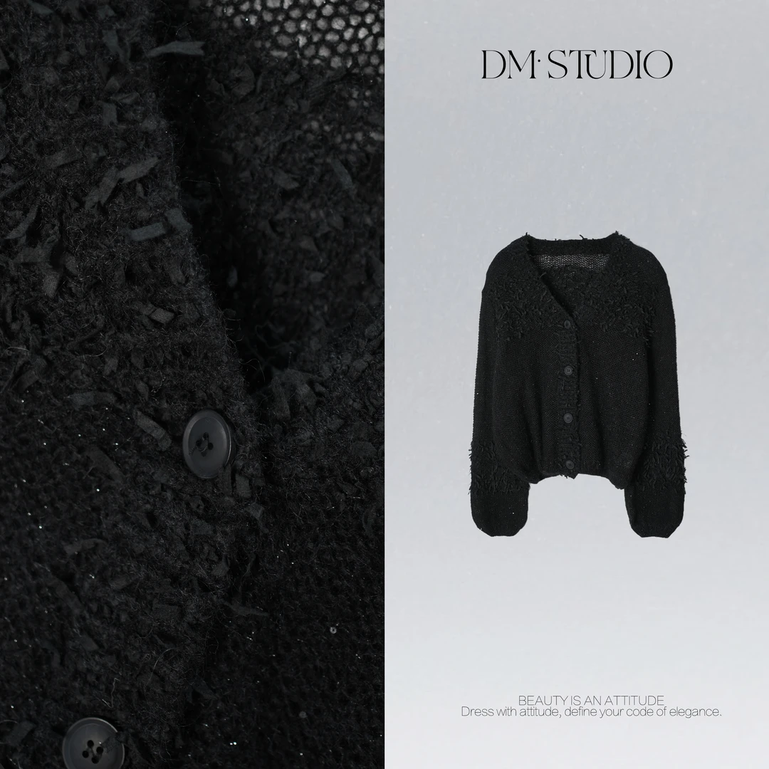 DEDM•STUDIO/早秋精致感慵懒气质排扣针织开衫毛衣2509ZZS/2887