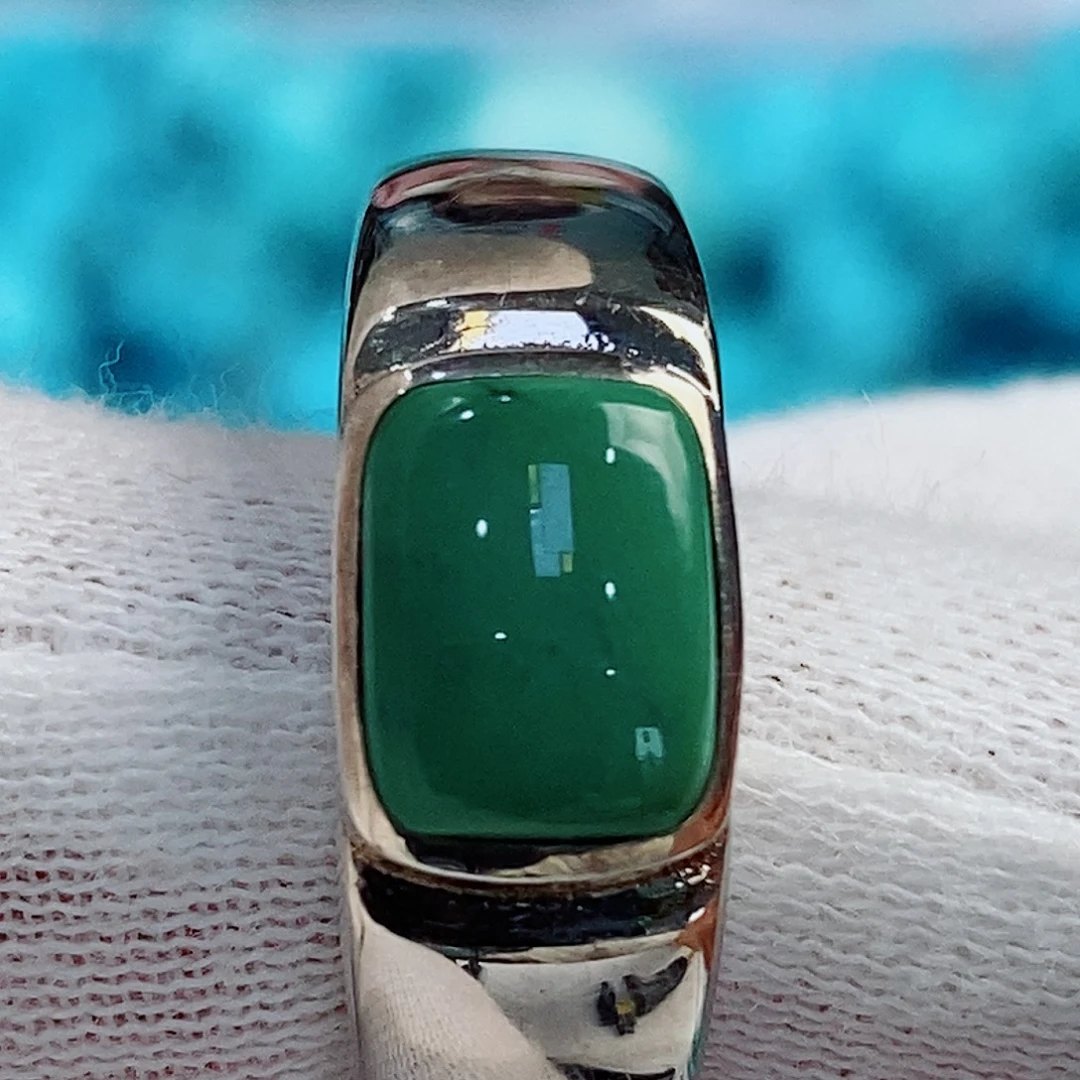 绿松石银S925镶嵌原矿无优化