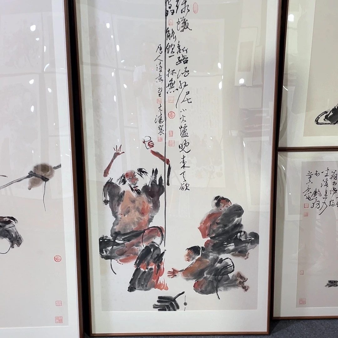 国画手绘画作品带框80/160