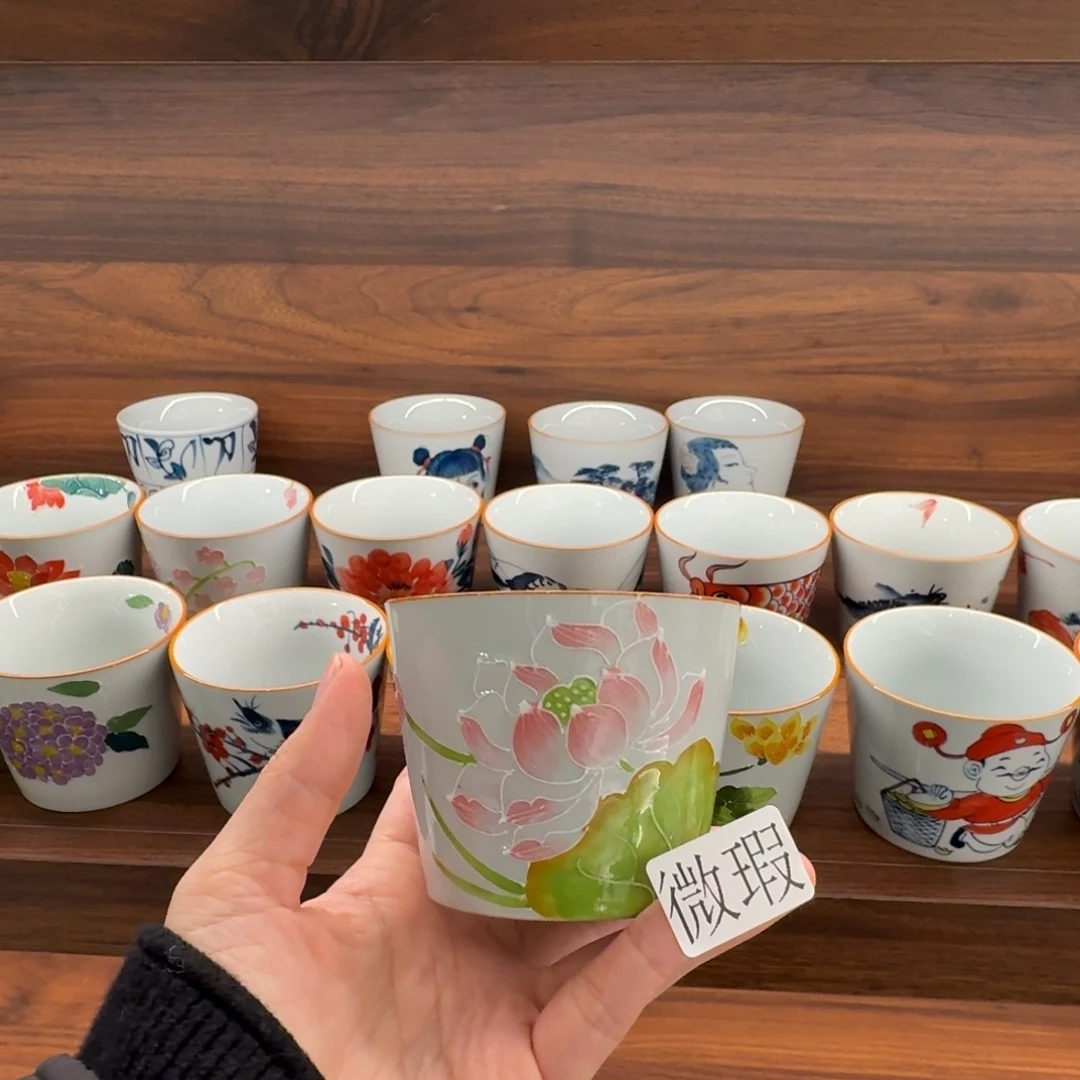 釉下手绘茶具微瑕