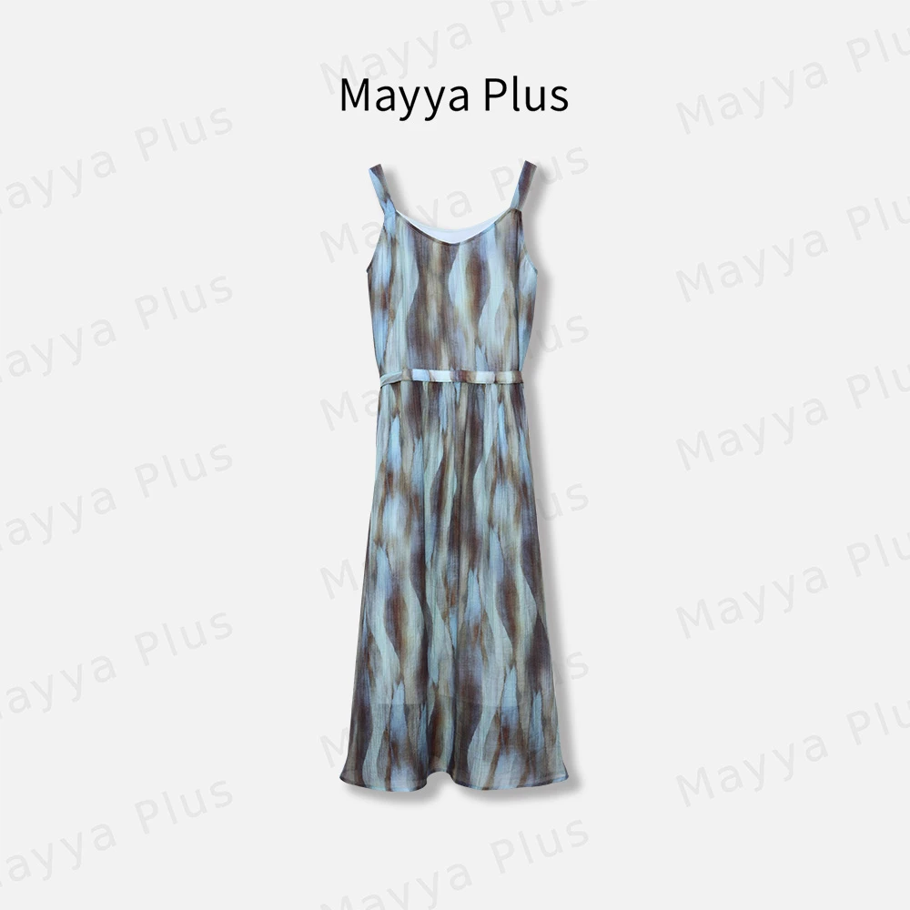 【海街日出】Mayya Plus麦芽定制轻奢气质显瘦梭织连衣裙82426978