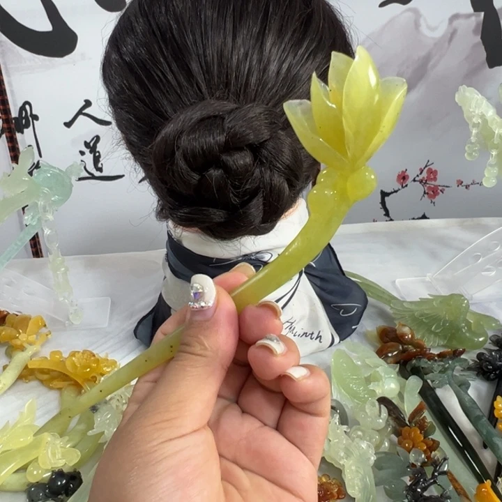 蛇纹石玉未镶嵌发饰