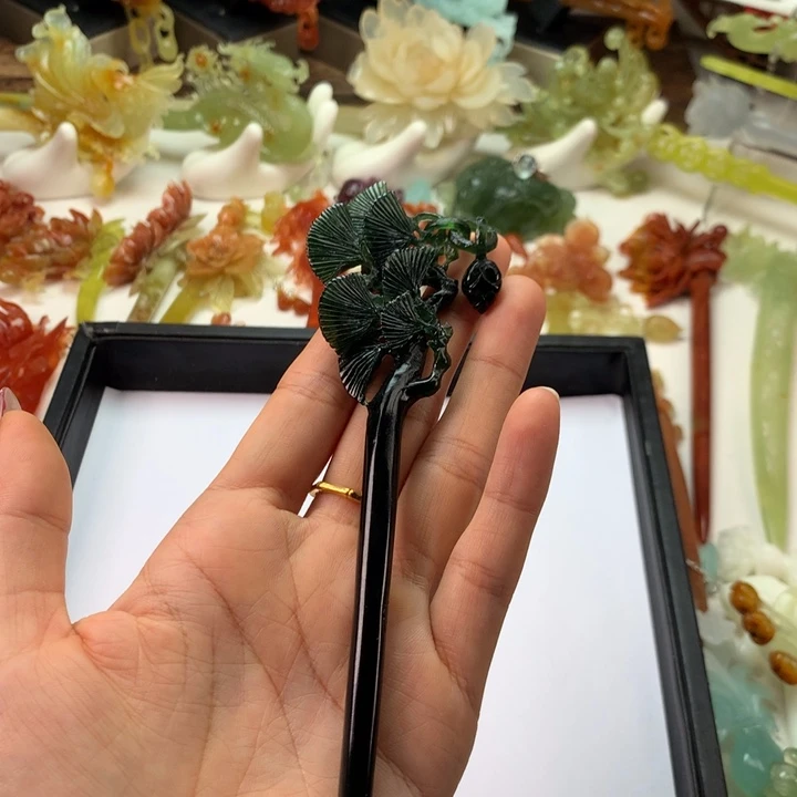 蛇纹石玉发饰未镶嵌焱**熹