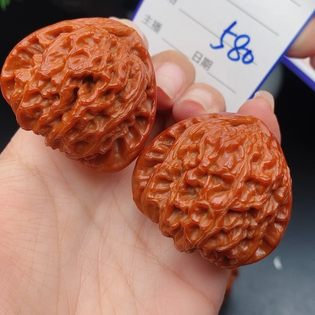 把件文玩核桃43三角白580