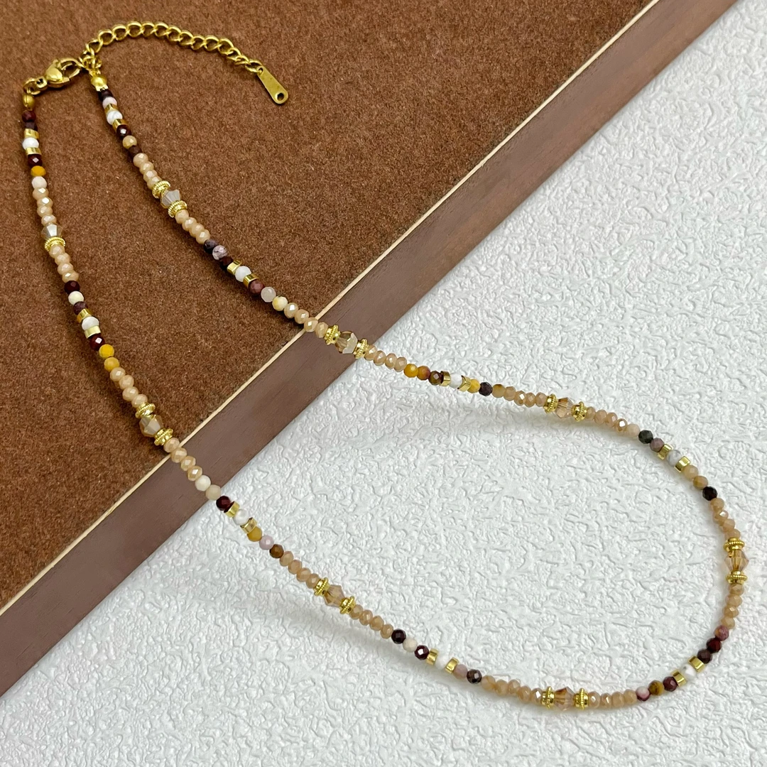 气质百搭雅丹风小众串珠锁骨链