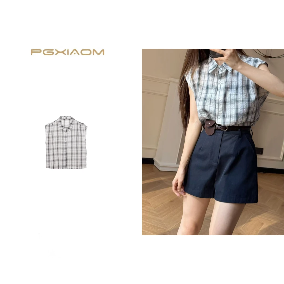 PGXIAOM】润秀定制 黑白格子小上衣SY10056