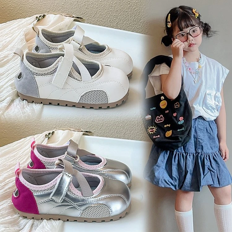 2025春夏新儿童百搭镂空泡芙德训鞋女童轻便软底休闲芭蕾舞鞋528