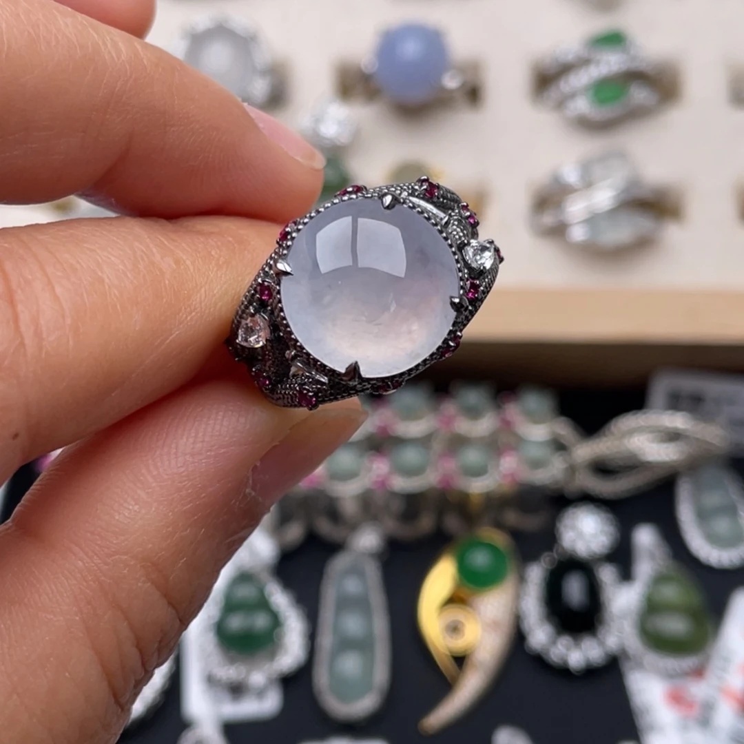 翡翠银S925镶嵌吊坠(不含链)