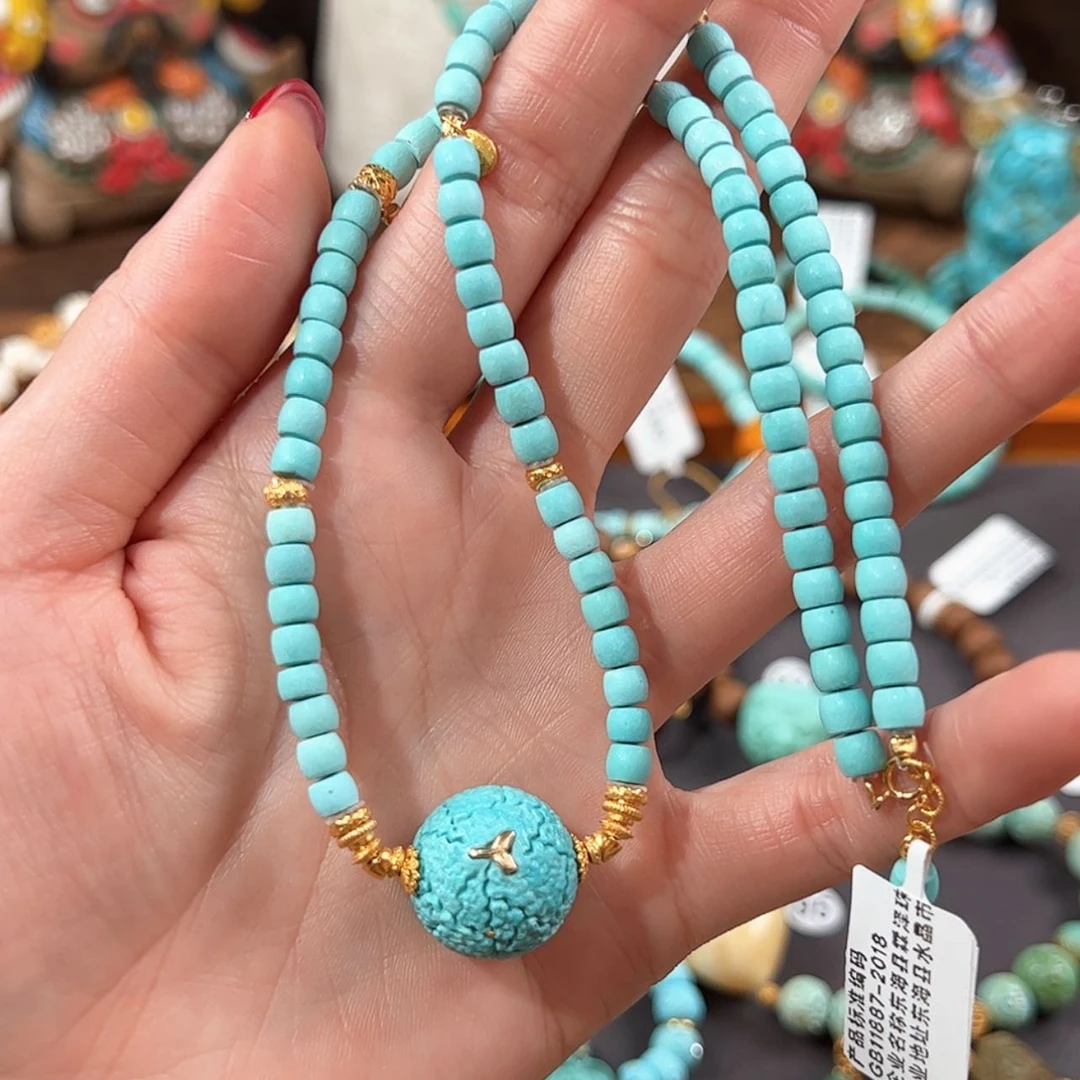 【闪购商品】绿松石颈饰18K金镶嵌