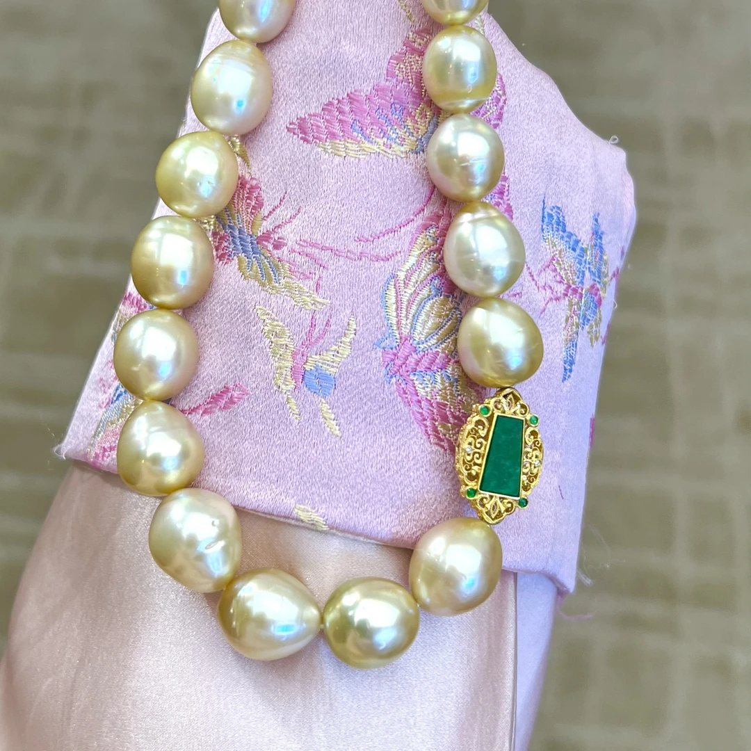 18k金天然海水珍珠项链ZS