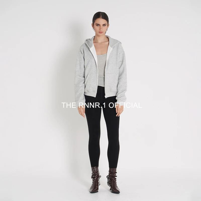 THE RNNR.1秋冬 灰色加绒 卫衣拉链外套