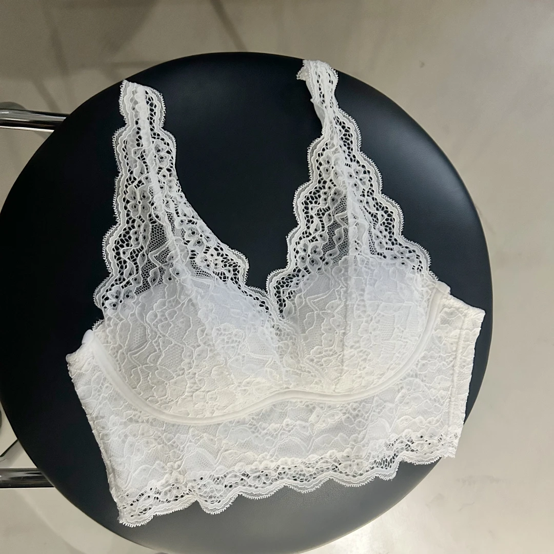 1709#法式蕾丝美背无钢圈文胸吊带背心