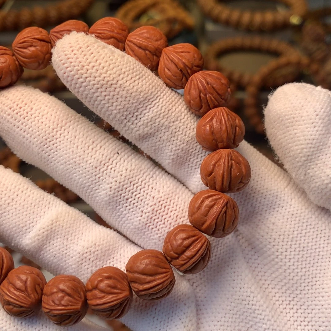 志***琨桃核手串秦岭龙纹