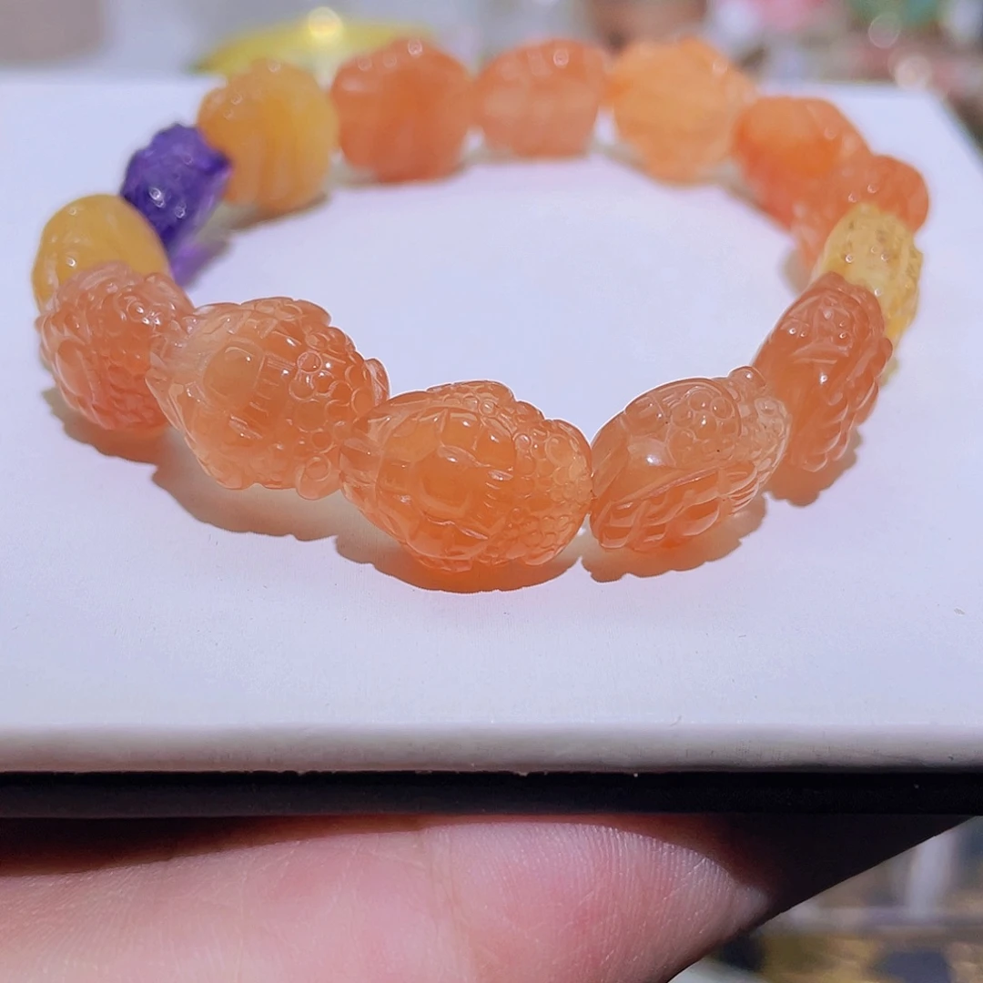 *****未镶嵌手链水晶天然红兔毛蟾蜍
