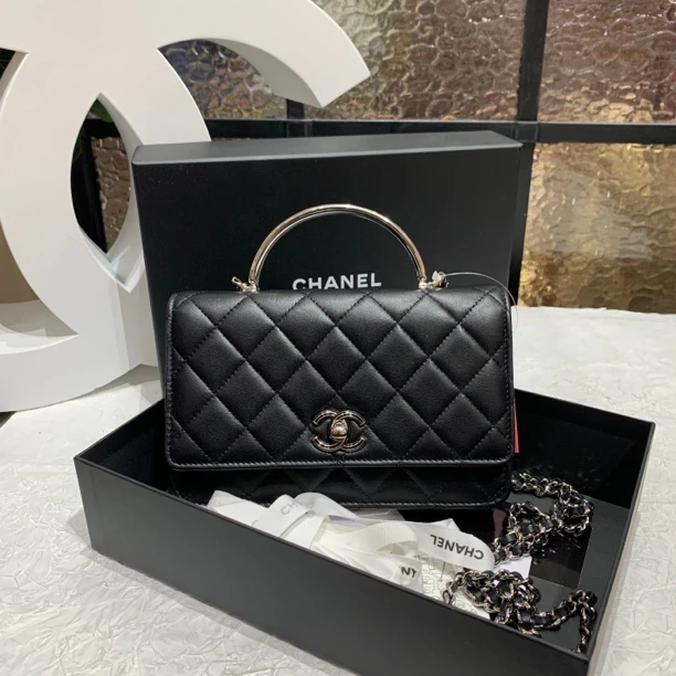 99新 Chanel/香奈儿 Chanel24C黑银金属手柄woc 25010063-01