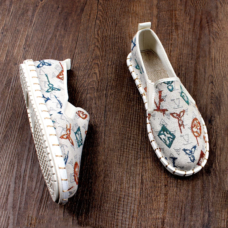 夏季新款老北京布鞋男软底不累脚透气轻便手工一脚蹬耐磨休闲工作