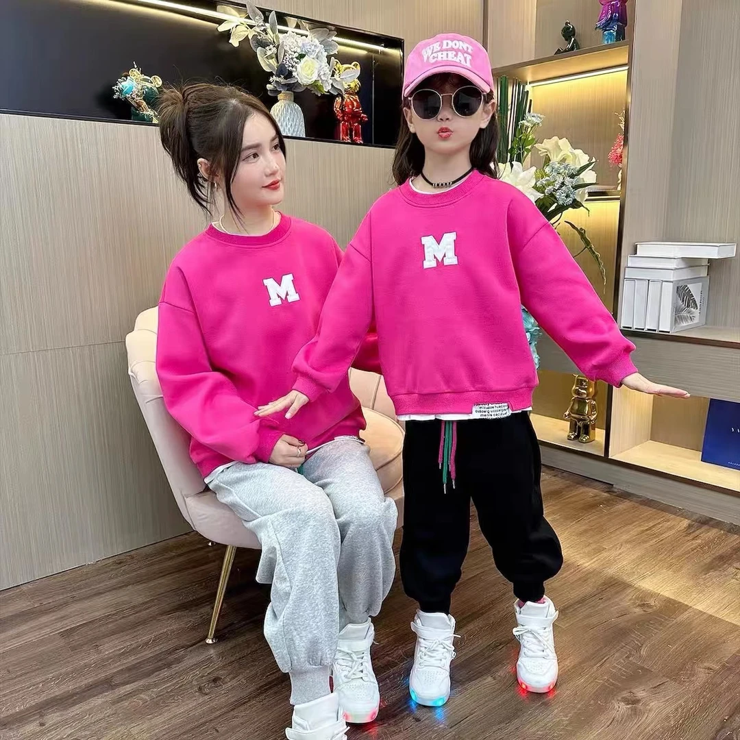 儿童长袖套装春秋装新款中大童洋气网红卫衣休闲裤两件套运动服