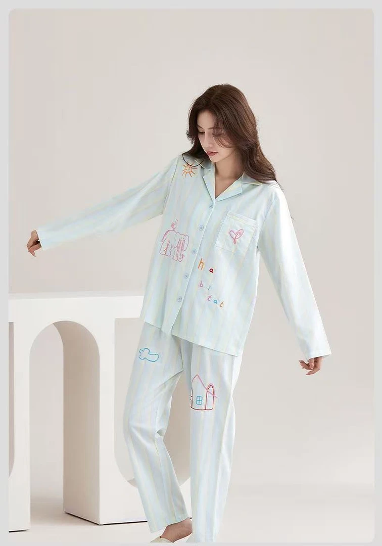 【莱赛尔天丝棉】2025秋冬款女款天丝棉睡衣两件套长袖豹纹家居服