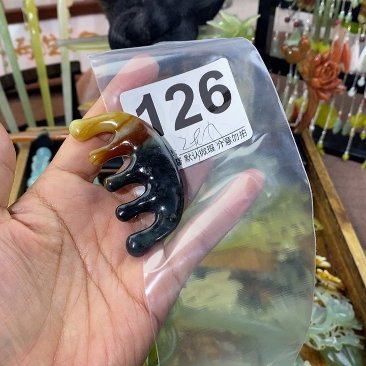 胖***了蛇纹石玉未镶嵌发饰