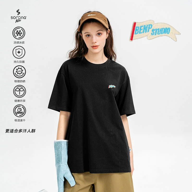 ben·panda25SST恤男夏季新款印花短袖圆领舒适休闲百搭宽松情侣