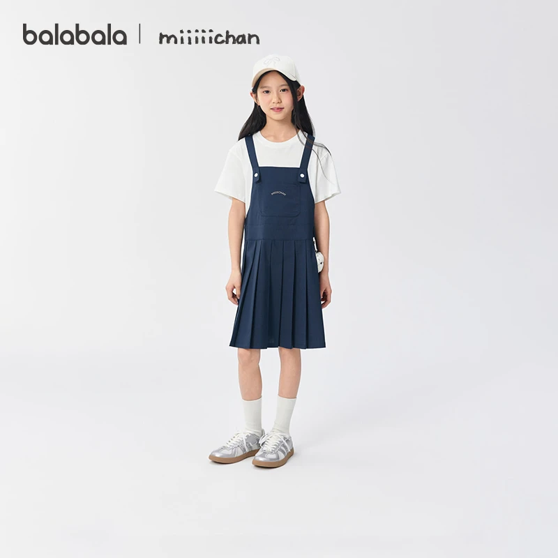 【miiiiichan IP】巴拉巴拉儿童童装女连衣裙2025夏假两件背带裙