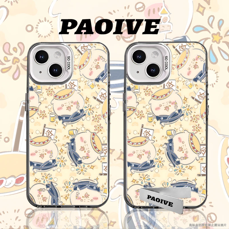 适用苹果华为vivo一加iPhone14小米栗子贴图防摔彩银手机壳