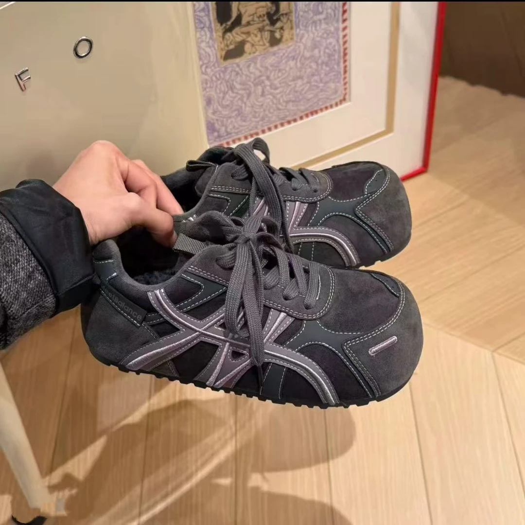 【专柜正品】迷你小泡芙2025秋冬款小个子软底德训鞋休闲圆头面包鞋