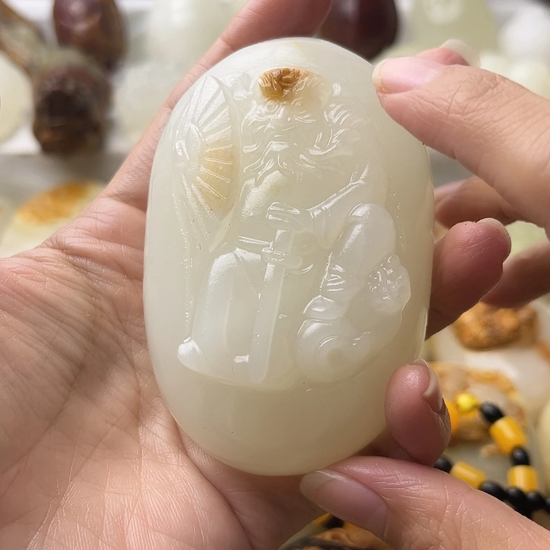 石材方解石手把摆件不退换钟馗