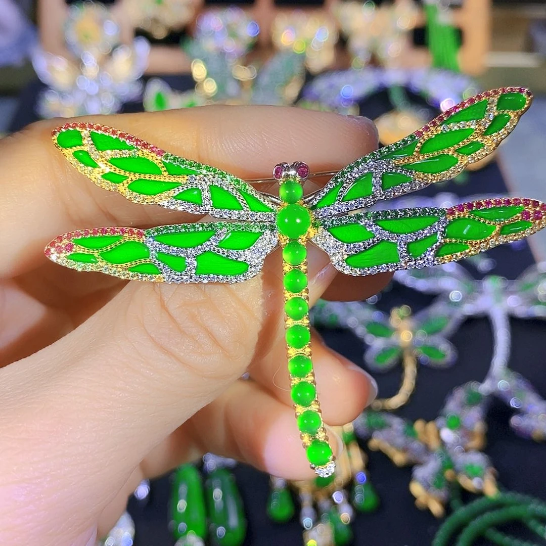 吊坠(不含链)银S925镶嵌翡翠