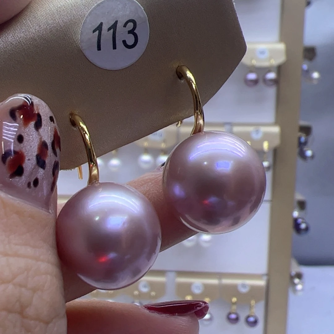 淡水珍珠耳饰银S925镶嵌