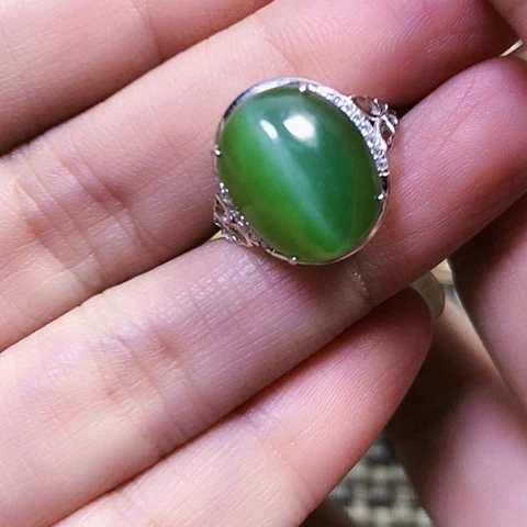 开***球和田玉银S925镶嵌挂件