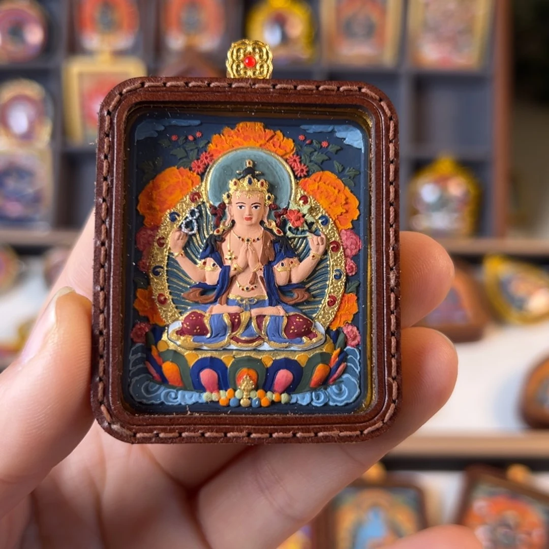 吊坠生肖鼠四臂菩萨